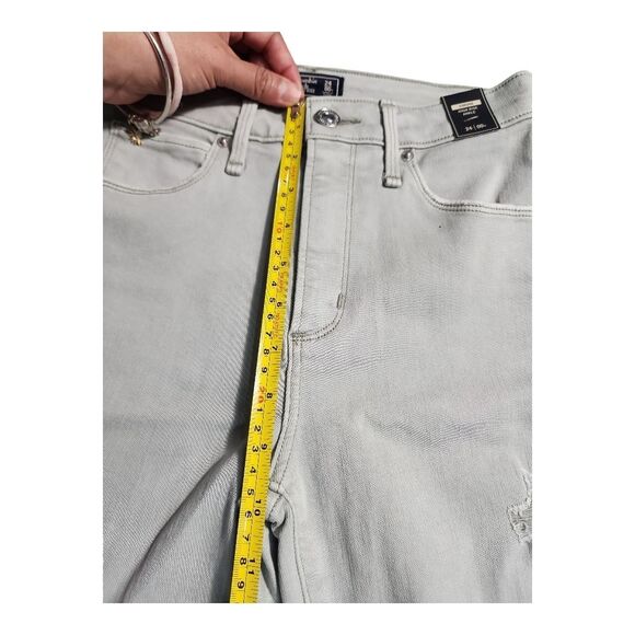 NWT Abercrombie & Fitch Simone‎ High Rise Ankle Jeans Sz 24 Green Cotton - Picture 6 of 10